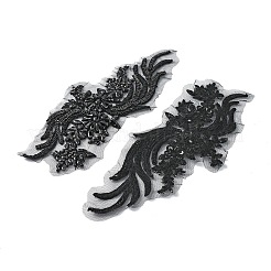 Хвост феникса узор стеклянные стразы и сетчатая основа ткани ручная вышивка ткань пришить аппликации&nbsp;PATC-WH0009-02A