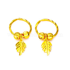 Серьги-кольца из латуни и сплава в форме листа&nbsp;FS-WGCAE28-01