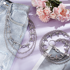 2 шт. алюминиевый и железный шип заклепки кисточки цепи ремень&nbsp;AJEW-UN0002-11P