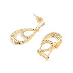 Серьги-гвоздики с цирконом из латуни&nbsp;EJEW-M103-10G