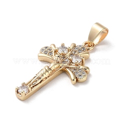 Латунные микропаве прозрачные подвески с фианитом&nbsp;KK-A212-11E-G