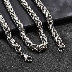 Не тускнеющие модные ожерелья из нержавеющей стали 304 с цепочкой из пшеницы&nbsp;X-STAS-A028-N003P