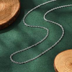 Классические простые ожерелья из нержавеющей стали 304 для мужчин и женщин с цепочкой-кабелем&nbsp;STAS-UN0017-38P-A