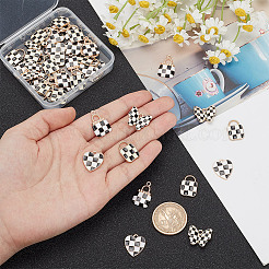 45 шт. 4 стиля подвески из сплава с эмалевым узором в клетку&nbsp;ENAM-AR0001-74