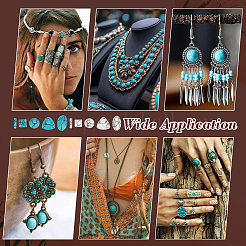 120 шт. 10 стиля окрашенных синтетических бирюзовых кабошонов&nbsp;TURQ-PH0001-18