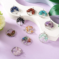 10шт 10 стиля подвески из натуральных и синтетических драгоценных камней&nbsp;G-YS0001-23