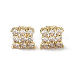 Серьги-клипсы из латунного микро-паве с прозрачными фианитами&nbsp;EJEW-A132-02C-G
