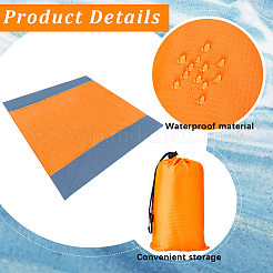 Квадратный водонепроницаемый коврик для пикника из полиэстера с 4 колышком&nbsp;AJEW-WH20080-37B