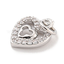 Сердце из латуни с подвесками из циркония&nbsp;KK-Q814-07P