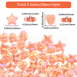 100шт 2 стиля прозрачные акриловые бусины&nbsp;OACR-SC0002-41A