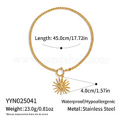 Женские ожерелья с подвеской в виде улыбающегося лица и солнца из нержавеющей стали 304 в европейском стиле&nbsp;YY1418