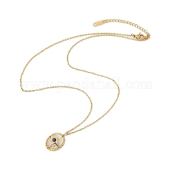 Ожерелья из нержавеющей стали 304 с подвеской в форме овала и натуральной звезды для женщин&nbsp;NJEW-Z055-05G