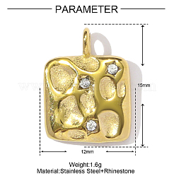 Подвески из нержавеющей стали 304 со стразами&nbsp;STAS-OY002-06G