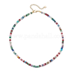 Ожерелья из огранённых бусин-рондель из окрашенного натурального малайзийского нефрита&nbsp;NJEW-JN05766