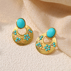 Серьги-гвоздики из цинкового сплава и смолы&nbsp;FS-WG97014-01