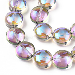 Прозрачные гальванические стеклянные бусины&nbsp;EGLA-P049-01A-HR01