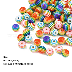 100 шт. 2 вида прозрачных полосатых смоляных бусин&nbsp;RESI-FP0001-45