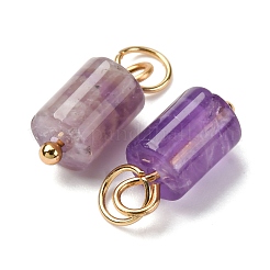 Подвески-колонны из натурального аметиста с соединительными кольцами из нержавеющей стали 304&nbsp;G-Q032-01D