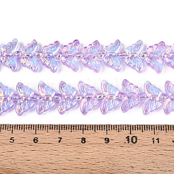 Прозрачность гальванизированные стеклянные бусины нити&nbsp;GLAA-T023-39A-05