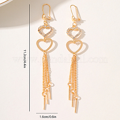 Элегантные латунные серьги-кольца в форме сердца в европейском стиле с кисточками&nbsp;UN2396