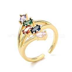 Открытое кольцо-манжета овальной формы с кубическим цирконием&nbsp;X-RJEW-E046-20G