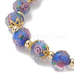 Браслеты ручной работы с подвесками из бисера и золотого песка&nbsp;BJEW-JB13010-02