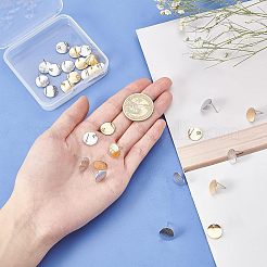 32 шт. 2-х цветная латунная фурнитура для сережек-гвоздиков&nbsp;KK-FH0002-19