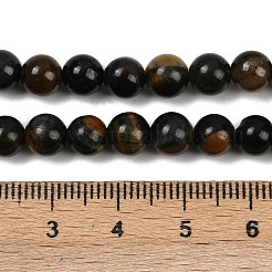 Нити бусин из натурального желто-синего тигрового глаза (окрашенные и нагретые)&nbsp;G-P230-07-8mm-AB