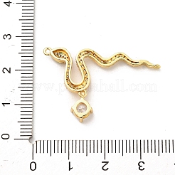 Шармы-соединители из латуни с микропаве из прозрачного кубического циркония&nbsp;KK-C108-02A-G