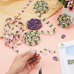 6 ярд двухцветного цветочного полиэстерового кружева&nbsp;OCOR-GF0003-17