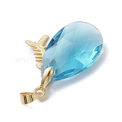 Подвески-капли из сплава и стекла с морской тематикой&nbsp;PALLOY-JF03880