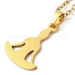 Ожерелье с подвеской в виде человека из нержавеющей стали 201 с цепочками из тросов&nbsp;NJEW-Q317-16G