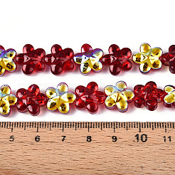 Прозрачность гальванизированные стеклянные бусины нити&nbsp;GLAA-T023-38A-02