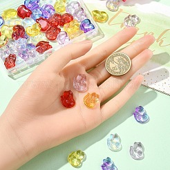 50 шт. 5 цвета прозрачные стеклянные подвески с распылительной росписью&nbsp;GLAA-YW0003-94