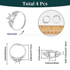4 шт. латунные регулируемые кольца&nbsp;KK-SC0007-05