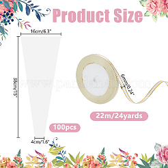 100 шт. трапециевидные пластиковые пакеты для букетов цветов из ОПП&nbsp;ABAG-AR0001-09B