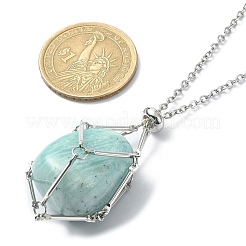 Устойчивый к потускнению плетеный мешочек из нержавеющей стали 304 в технике макраме&nbsp;X-NJEW-TA00078