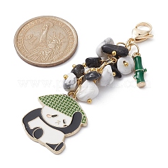 Подвесные украшения из эмали из сплава панды&nbsp;HJEW-JM01275-05