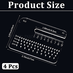 4 шт. акриловых измерительных инструментов с закругленными краями&nbsp;AJEW-CL0002-18