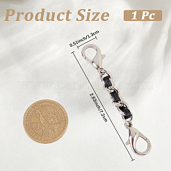 1 шт. черный кожаный сплав pu chain удлинитель для кошелька ремешка для изготовления кошелька&nbsp;PURS-CL0001-10A