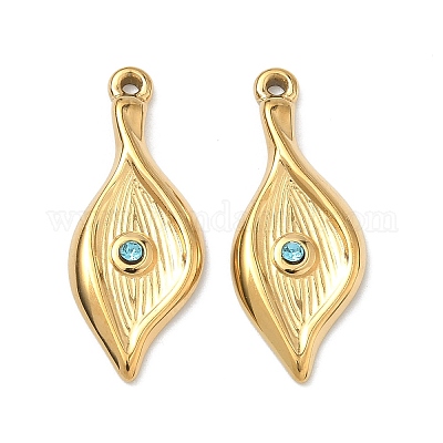 Подвески из нержавеющей стали 304 со стразами&nbsp;STAS-L308-10G-1