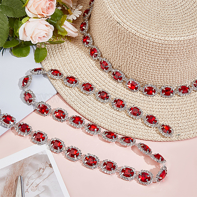 1 ярд латунных цепочек со стеклянными стразами&nbsp;KK-NB0003-96A-1