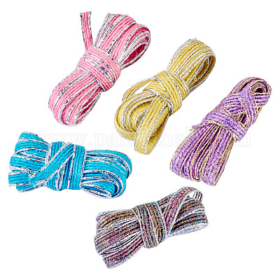 5шт. 5-х цветная блестящая джутовая лента&nbsp;OCOR-TA0002-53-1