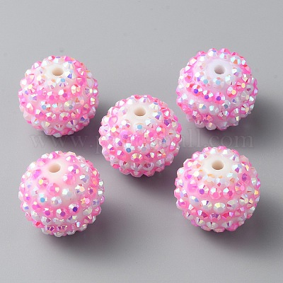 Бусины со стразами из смолы RESI-TAC0004-28B-1