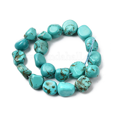 Крашеные и нагретые бусины из натурального говлита G-B161-B06-1