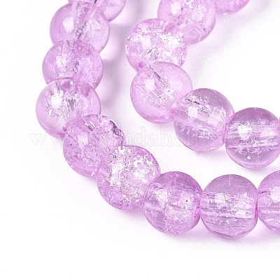 Окрашенного распылением треск стеклянные бусы нити&nbsp;CCG-Q002-6mm-04-1