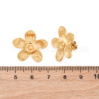 Серьги-гвоздики из нержавеющей стали 304&nbsp;LS-EJEW-F357-01G-02-1