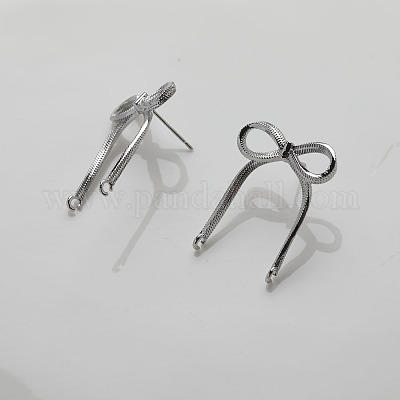 Латунные серьги-гвоздики&nbsp;LS-KK-U061-14B-P-1