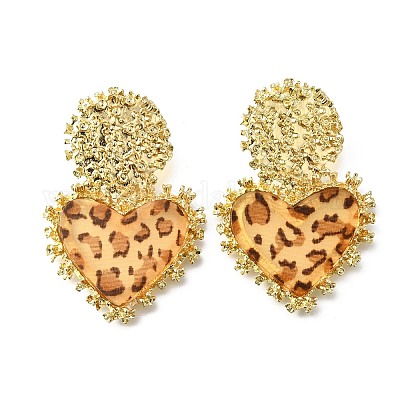 Серьги-гвоздики из акрила и сплава&nbsp;LS-EJEW-V009-01G-01-1