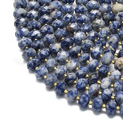 Натуральное синее пятно нитки из бисера яшмы&nbsp;G-P573-A45-01-1